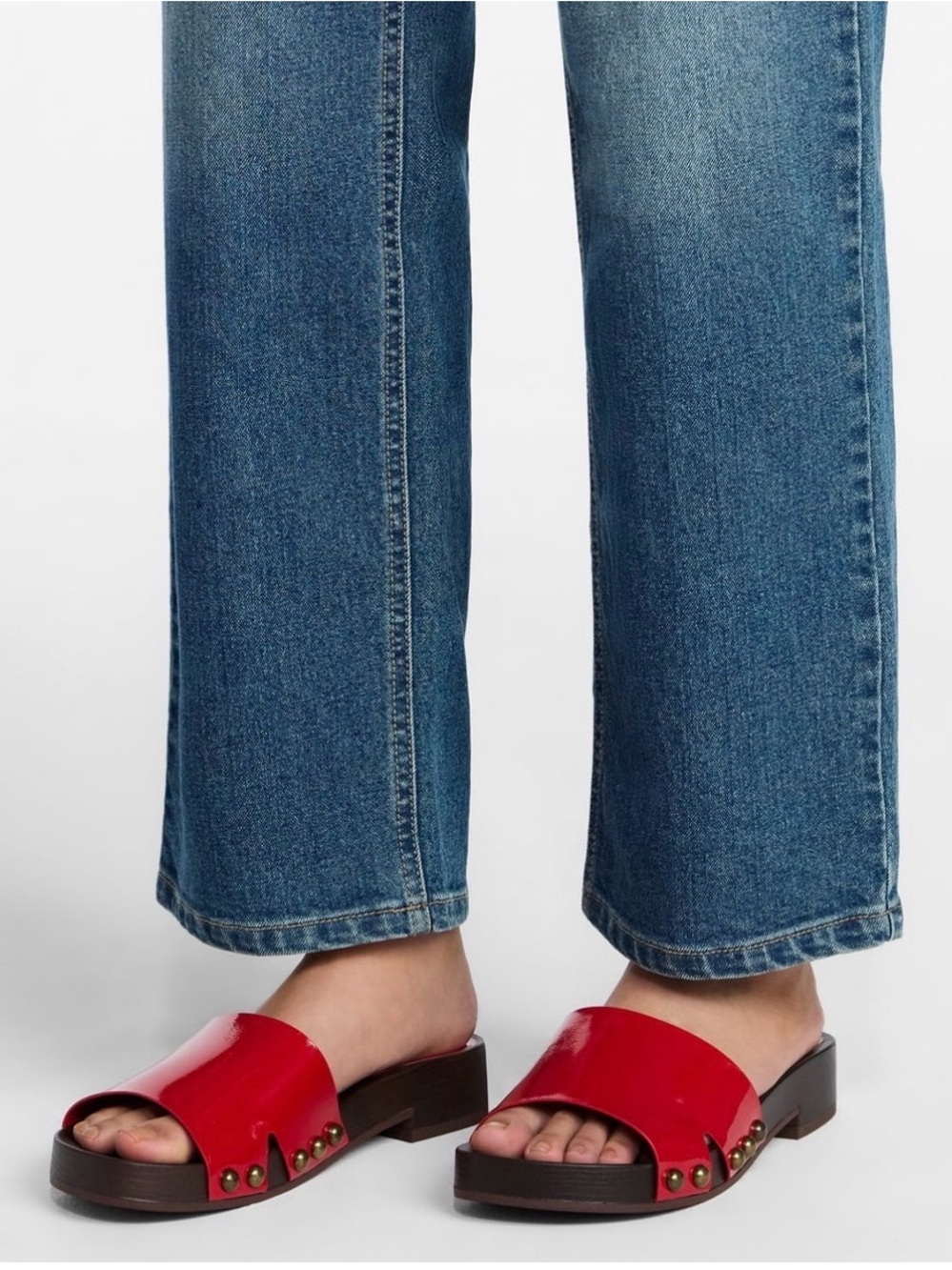 NEW No boundaries brand Red Patent Stud Slide Sandal-women size 11